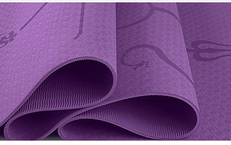 Non Slip Yoga Mat with Position Line