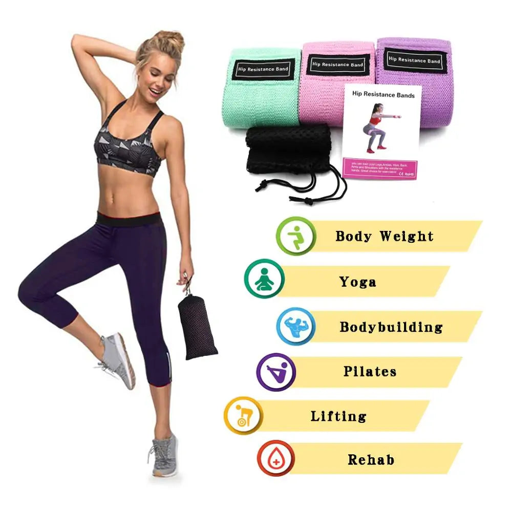 Ultimate 3 Piece Fitness Resistance Bands Set